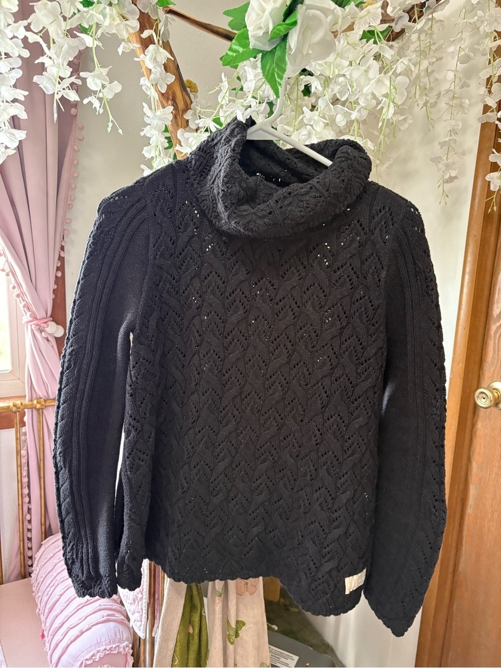 Odd Molly Black Knit Cowl Neck Sweater